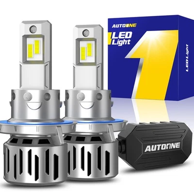 2Pcs AUTOONE H13 9008 LED Bulbs Headlight High Low Beam Super Bright 6500K White - Image 1 of 4