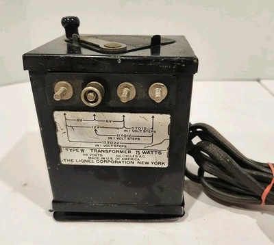 Vintage LIONEL TYPE W - 75 Watts Multivolt Transformer WORKS GREAT - Image 1 of 4