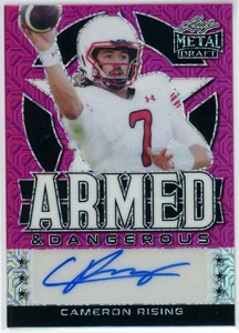 CAMERON RISING 2022 LEAF METAL AD-CR1 PINK MOJO AUTO 7/7 DOUBLE JERSEY MATCH - Picture 1 of 2