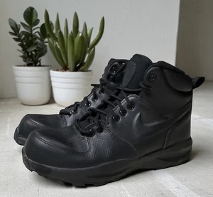 Nike Manoa Leather GS Boot Black BQ5372-001 Youth 6Y Women’s 7.5 Tactical ACG - Picture 1 of 5
