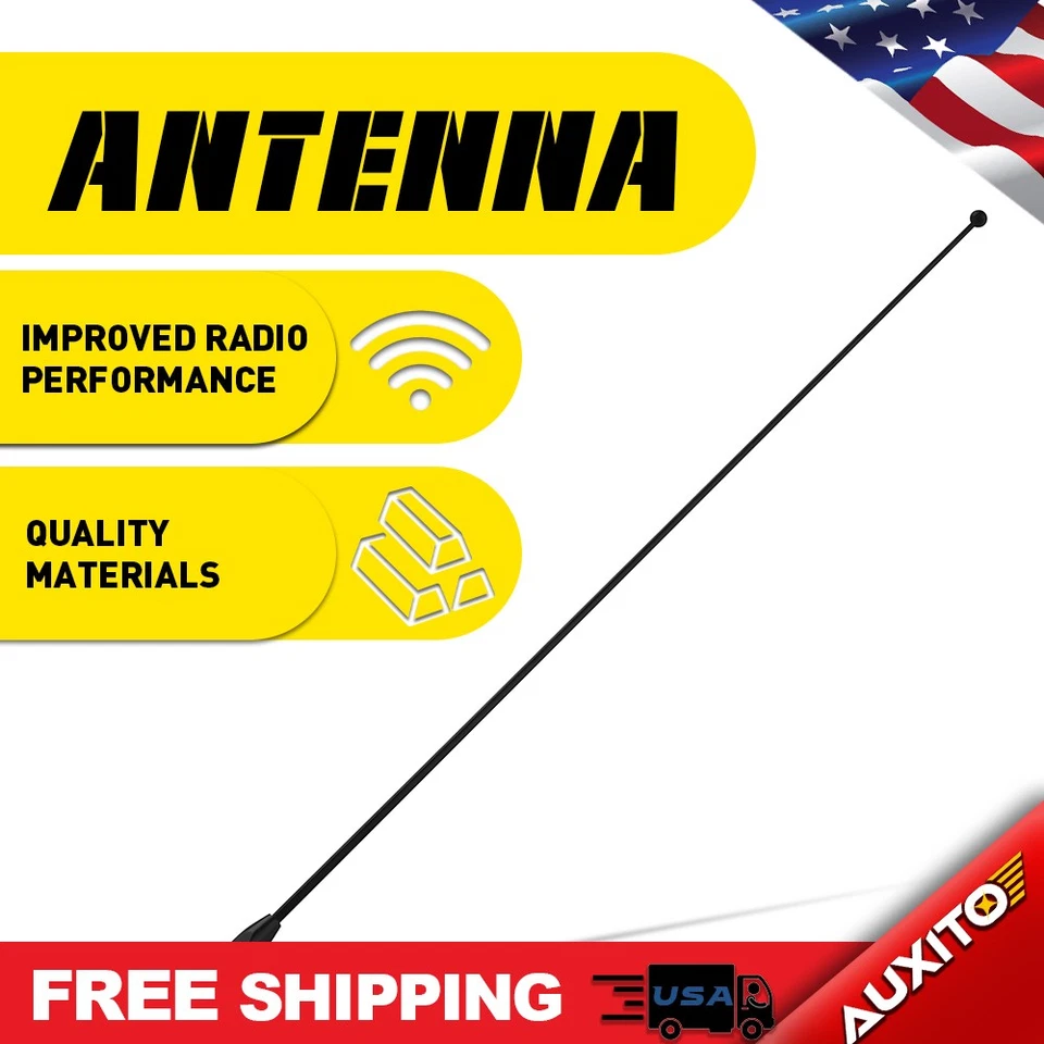 Mastro de antena de mola de aço inoxidável preto 12" AM/FM compatível com 2004 1982-03 Chevrolet S10 - Imagem 1 de 4