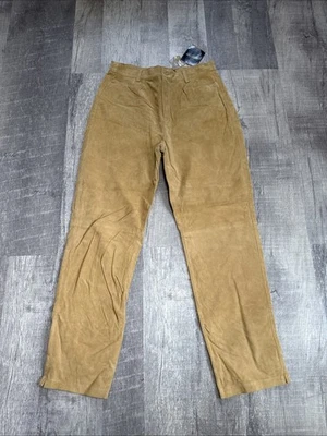 Sonoma 100% Genuine Brown Suede Leather Pants Womens Size 12 Straight Leg Y2K - Image 1 of 4
