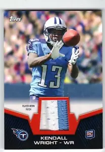 2012 Topps Kendall Wright RC Player Worn Jersey Patch Card Tennessee Titans - Bild 1 von 1