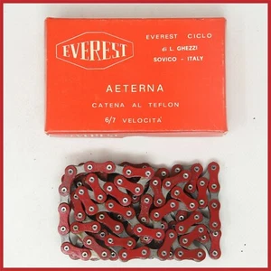 CADENA EVEREST AETERNA 6s 7s VELOCIDAD VINTAGE CINELLI LÁSER ROJO 1/2x3/32 TEFLÓN NUEVO DE STOCK - Imagen 1 de 3