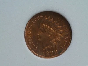 1899 USA indian head Cent penny Uncirculated Red - Picture 1 of 2