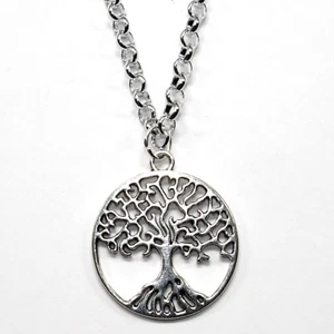 Collana Catena Regolabile Ciondolo Argento Tibetano Albero Vita Portafortuna - Foto 1 di 1
