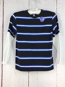 365 Kids/Garanimals Boys Long Sleeve Navy Stripy T-Shirts Size 7 - Picture 1 of 8