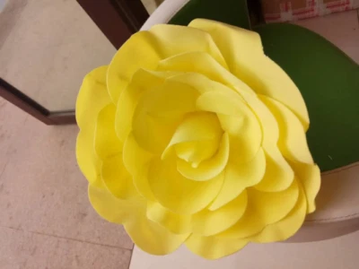 Decoración de flores artificiales rosa de espuma grande de 30 cm con utilería de escenario hágalo usted mismo decoración del hogar Foto 1 de 4