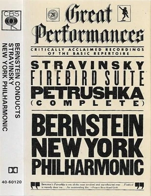 Stravinsky Bernstein Firebird Suite Petrushka (Complete) CASSETTE ALBUM CBS - Image 1 of 4