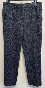Theory Pants Blue Speckled Knit Wool Blend Tailor Trouser C Size 2 Cropped - Picture 1 of 12
