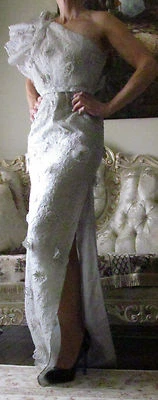 STELLA McCARTNEY 3D Embroidered Lace Evening Gown Long dress It 42,US 6-8,S-M - Imagem 1 de 4