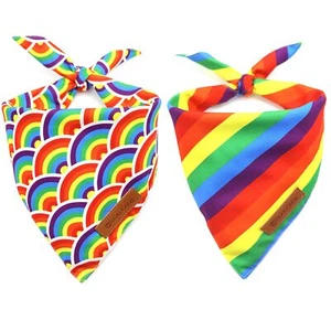 Pride Dog Bandanas 2 Pack LGBT LGBT+ Rainbow Scarves Bibs for Dogs Premium Du... - Picture 1 of 6