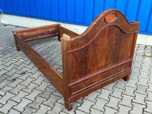 ANTIKES BETTGESTELL FRÜH BIEDERMEIER UM 1820 MAHAGONI FURNIER - Bild 1 von 16