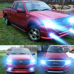 For Ford F-150 2005 2006 2007 4x Headlight + Fog Light ICE Blue 8000K LED Bulbs - Bild 1 von 14