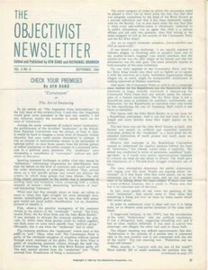 THE OBJECTIVIST NEWSLETTER Vol 3 No 9 Extremism September 1964 - Picture 1 of 1
