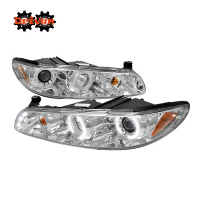 For 97-03 Pontiac Grand Prix Projector Headlights Chrome Housing Dual Halo  - Image 1 of 4
