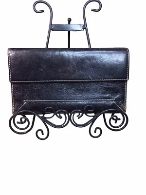 Cartera Tusk Cuero Marrón Interior Rojo Foto 1 de 4