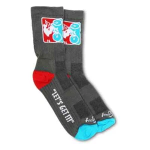 SE BIKES WHEELIE SOCKS - GREY - L/XL - Picture 1 of 1