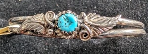 Vintage Navajo Handmade Sterling Silver Children Turquoise Bracelet - Picture 1 of 4