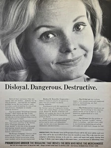 Progressive Grocer Magazine Pretty Lady Dangerous Disloyal Vintage Print Ad 1965 - Bild 1 von 4