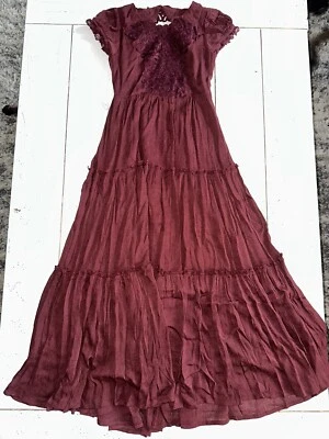 Nuevo con etiquetas Vestido Maxi Niñas 8 Mia Joy Boutique Granate Borgoña Rojo Encaje - ¡Fotos de Otoño! Foto 1 de 4