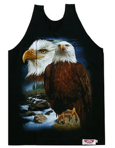 Tank Top Adler Adlerkopf Seeadler Gr. L Biker Western Indianer Shirt ärmellos - Bild 1 von 1