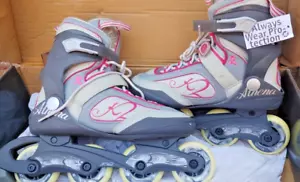 K2 Athena Size 9.5 US 40.5 EU Grey Pink Inline Skates - Picture 1 of 3