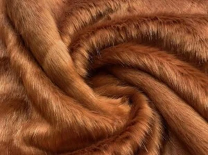 Super Luxury Faux Fur Fabric Material ORANGE RUST - Picture 1 of 5