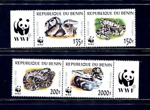 E304 Benin 1999 WWF Schlangen Python Fauna 4v. MNH - Bild 1 von 1