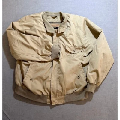 Brooks Brothers Wool Jacket Mens 50 Beige Zip Pocketed Harrington Coat - Image 1 of 4