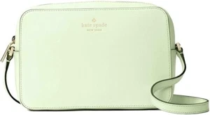 Kate Spade Harper Mint Leather Crossbody Bag WKR00062 Light Olive Purse NWT FS - Picture 1 of 4