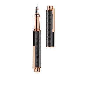 Penna stilografica Otto Hutt, penna stilografica, design n. 05, in nero, oro rosa - Foto 1 di 2