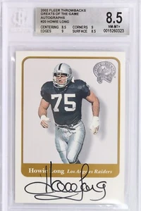 Howie Long #20 Fleer Greats 2002 juego automático BGS 8,5 retrocesos GOTG AUTO - Imagen 1 de 2