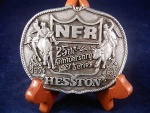 1983  HESSTON NATIONAL FINALS RODEO "25th ANNIVERSARY SERIES" BELT BUCKLE  - Picture 1 of 2