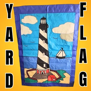 Flagge 26 x 40 Applikation Leuchtturm Boot Vögel Küste Outdoor schwer Nylon Hof Flagge - Bild 1 von 8
