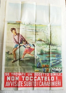 MANIFESTO DI SCUOLA BOMBA INESPLOSA GUERRA WWII PERICOLO DI MORTE 1955 POSTER - Picture 1 of 12