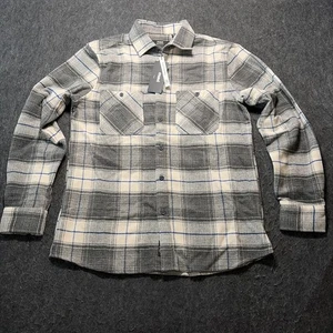 Mavi Flannel Shirt Men Sz L Wool Blend Buttery Soft Shacket Gray Warm Layer $60 - Picture 1 of 15