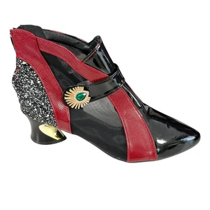 Witchy Goth spitz zulaufende Pfennigabsatz Schuhe Glitzer Glam Reißverschluss niedriger Absatz Whimsygoth - Bild 1 von 6