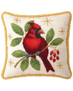 Winter Cardinal Decorative Wool/Cotton Pillow - Picture 1 of 1