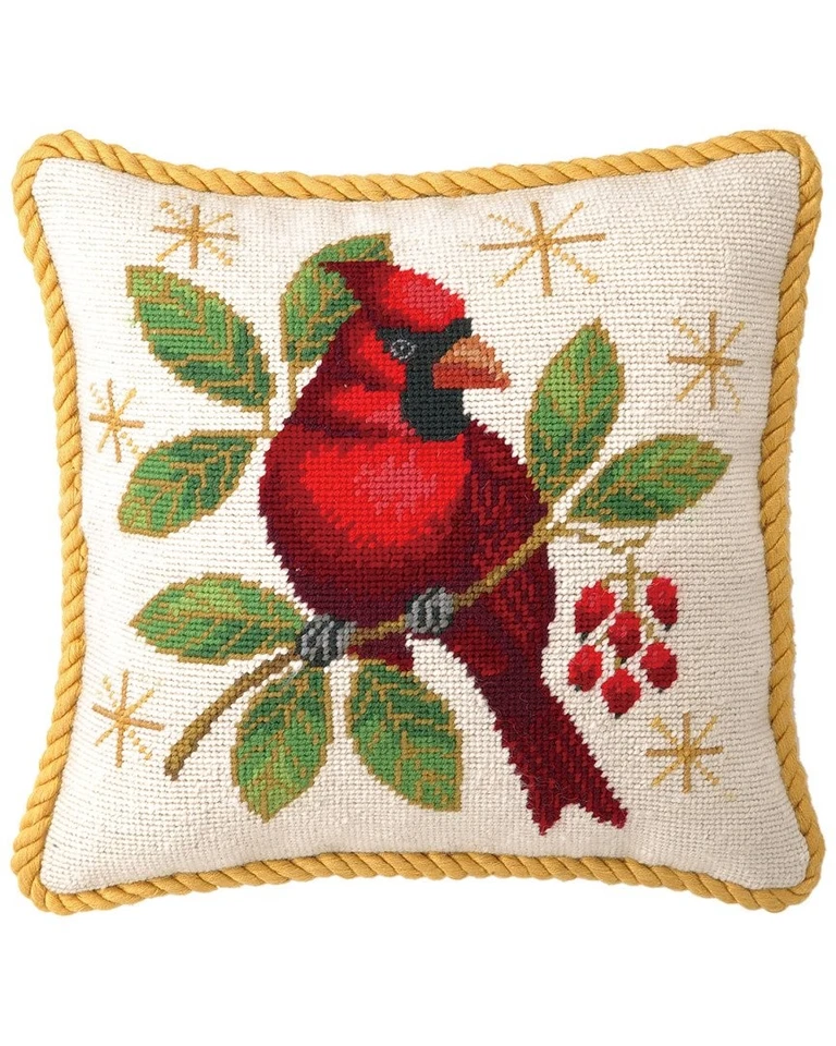 Winter Cardinal Decorative Wool/Cotton Pillow - Image 1 of 1