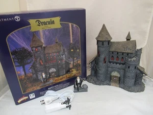 Dept 56 Hot Classics Monsters DRACULA'S CASTLE (Set of 2) w/Box & Working Cord - Picture 1 of 11