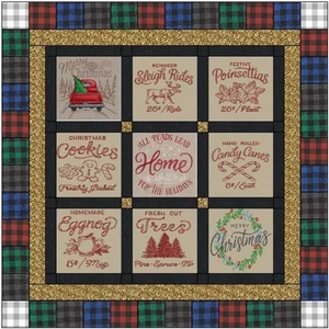 Quilt-Set/Weihnachten Bauernhaus/Fertige Stickblöcke/fertig zum Nähen/ - Bild 1 von 1