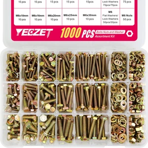 YEEZET 1000-teiliges Sortiment Set Klasse 8,8 Schrauben und Muttern Unterlegscheiben, M4 M5 M6 metrisch B - Bild 1 von 12