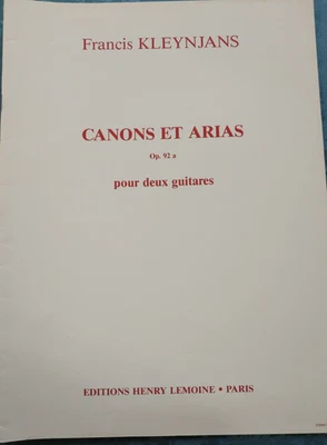 Kleynjans Opus 92,  5 Canons and Arias for Classical Guitar Duet - Image 1 of 4