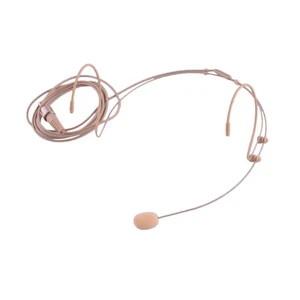 Beige Double Earhook Headset Mic Headworn Microphone For Sennheiser Wireless - Picture 1 of 4