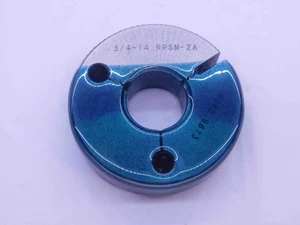 3/4 14 NPSM 2A PIPE THREAD RING GAGE .75 .750 .7500 GO ONLY P.D. = .9873 CHECK - Picture 1 of 2