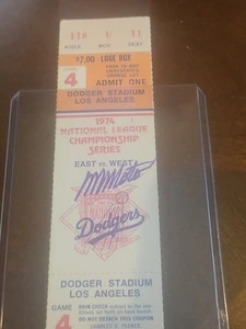 manny mota signed 1974 nlcs championship series game 4 ticket auto stub mlb #4 - Picture 1 of 1