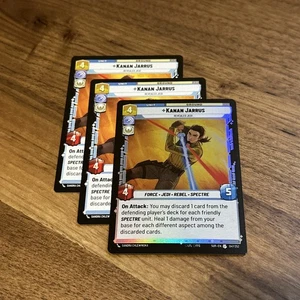 Star Wars Unlimited SOR 47 Kanan Jarrus Revealed Jedi x3 Play Set - Picture 1 of 2