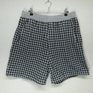 adidas Ivy Park Sweat Shorts Womens XL Gray Black Houndstooth Thick Streetwear - Picture 1 of 11