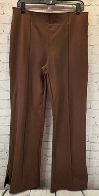 Pantalón Abercrombie Fitch Marrón Pierna Ancha Estructurado Plisado Abertura Tobillo XL Foto 1 de 4